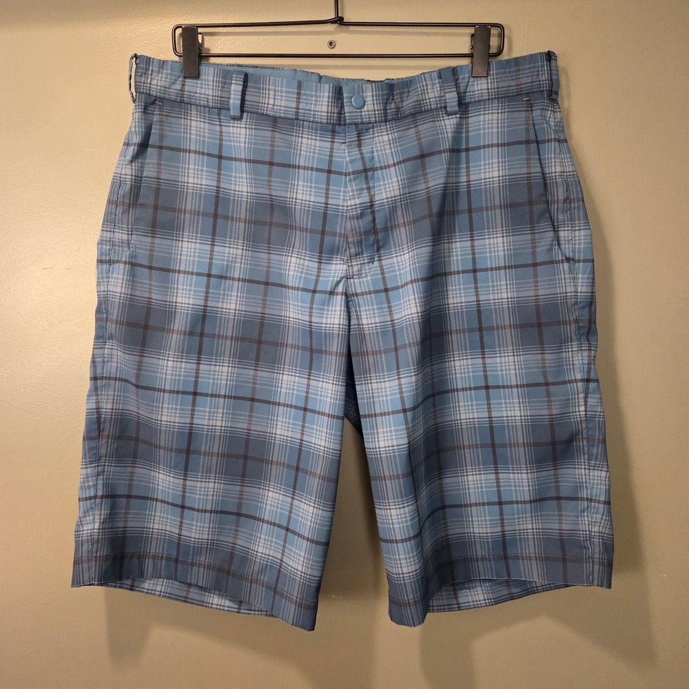 Nike Golf Dri-Fit Men's Shorts Size 36 Blue Plaid Outdoors Performance